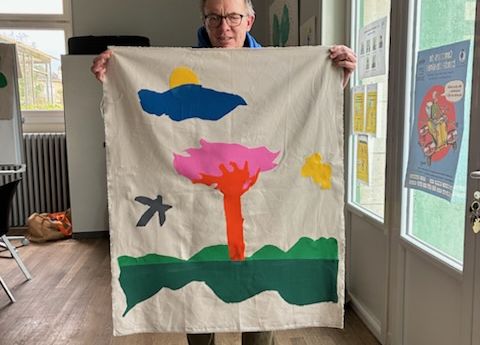 Franck présente sa toile