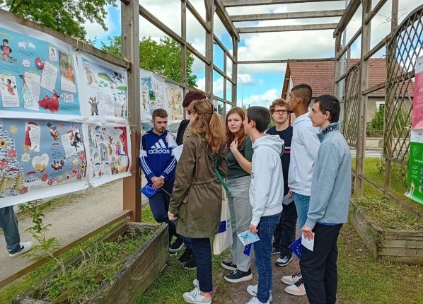 Les jeunes visitent l'exposition