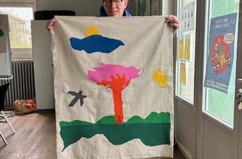 Franck présente sa toile