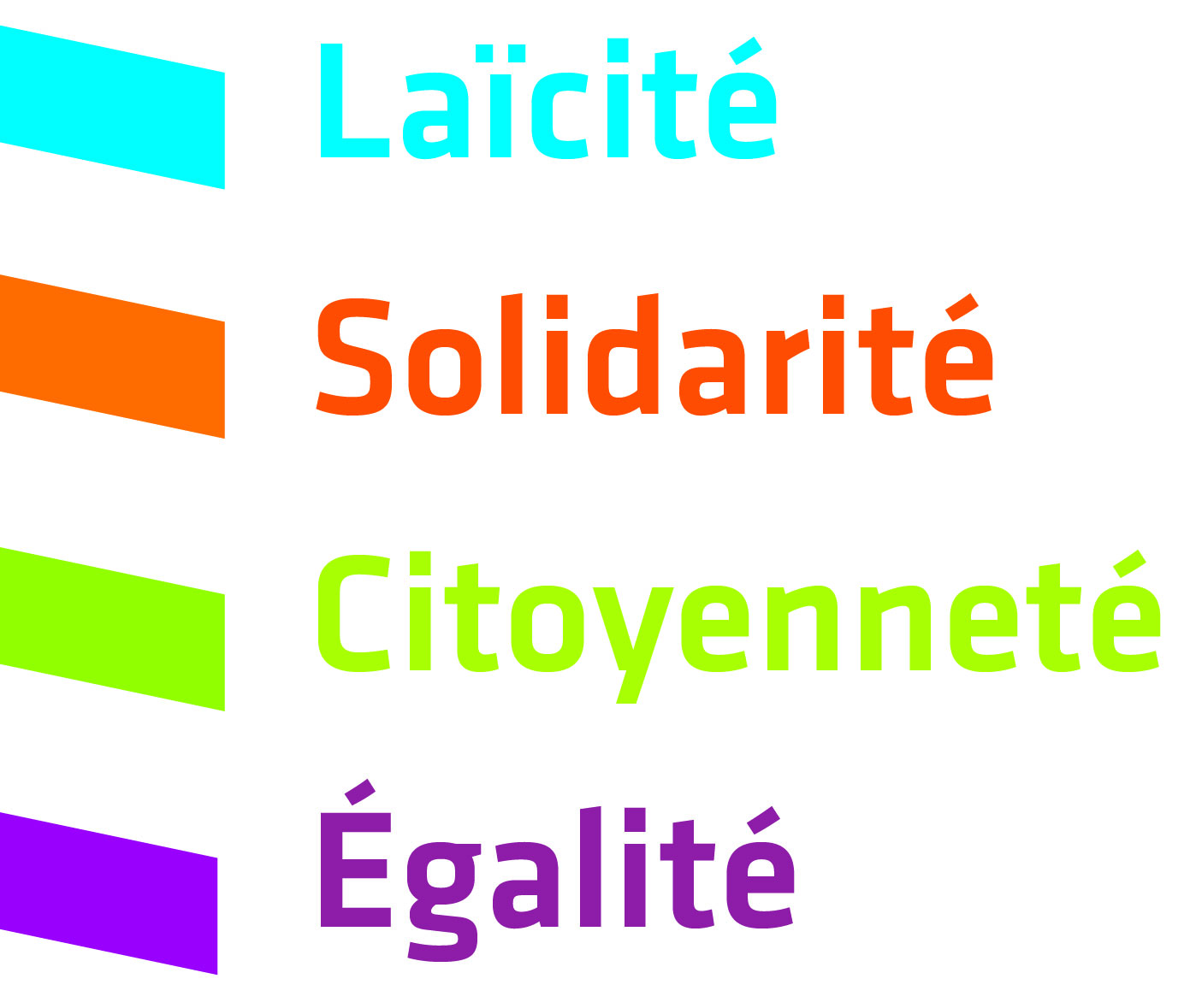 Liste des valeurs des PEP18 : Laïcité, solidarité, citoyenneté, égalité